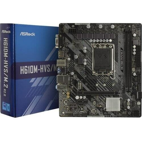 Материнская плата Asrock H610M-HVS/M.2 R2.0 Soc-1700 Intel H610 2xDDR4 mATX AC`97 8ch(7.1) GbLAN+VGA+HDMI