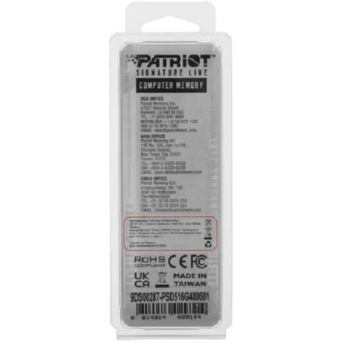 Модуль памяти DIMM 16GB DDR5-5200 PSD516G520081 PATRIOT