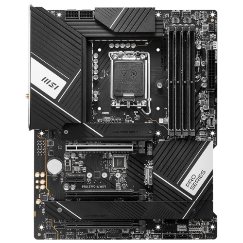 Материнская плата MSI  PRO Z790-A WIFI/Z790/LGA1700/4DDR5/3PCIEx16/1PCIEx1/4M.2/6SATA3/1USB3.2Gen2X2/4USB3 (011464)