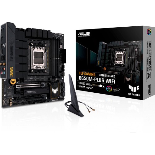Материнская плата ASUS TUF GAMING B650M-PLUS WIFI AM5 micro-ATX 4xDDR5 2xPCIEx16 PCIEx1 2xM.2 HDMI DP 2.5GLAN WIFI (90MB1BF0-M0EAY0)