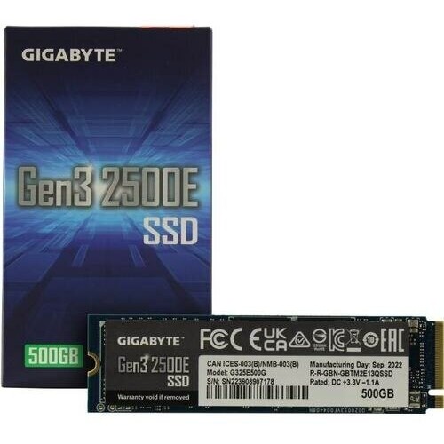 Твердотельный накопитель SSD M.2 GIGABYTE Gen3 2500E SSD 500GB G325E500G (844370)