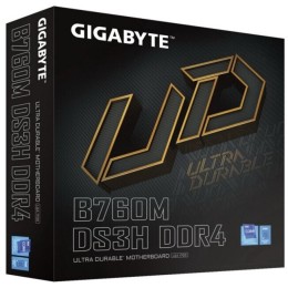 Материнская плата Gigabyte B760M DS3H DDR4 Soc-1700 Intel B760 4xDDR4 mATX AC`97 8ch(7.1) 2.5Gg RAID+HDMI+DP