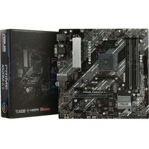 Материнская плата Asus TUF GAMING A520M-PLUS II  Soc-AM4  4xDDR4 mATX AC`97 8ch(7.1) GbLAN RAID+VGA+HDMI+DP