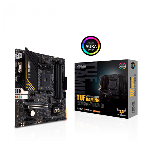 Материнская плата Asus TUF GAMING A520M-PLUS II  Soc-AM4  4xDDR4 mATX AC`97 8ch(7.1) GbLAN RAID+VGA+HDMI+DP