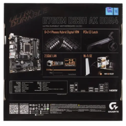 Материнская плата Gigabyte B760M DS3H AX DDR4 Soc-1700 Intel B760 4xDDR4 mATX AC`97 8ch(7.1) 2.5Gg RAID+HDMI+DP