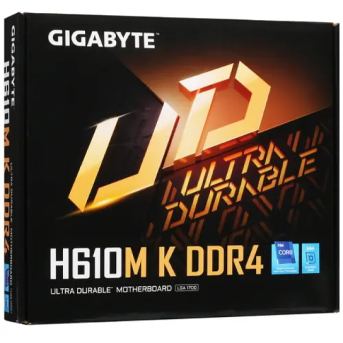 Материнская плата Gigabyte H610M K DDR4 Soc-1700 Intel H610 2xDDR4 mATX AC`97 8ch(7.1) GbLAN+VGA+HDMI