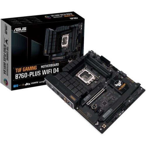 Материнская плата Asus TUF GAMING B760-PLUS WIFI D4 Soc-1700 Intel B760 4xDDR4 ATX AC`97 8ch(7.1) 2.5Gg RAID+HDMI+DP