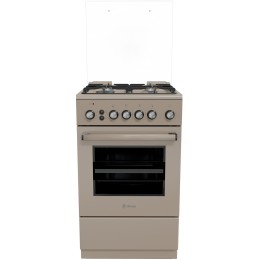 Газовая плита DE LUXE 5040.40г (кр) ЧР-016 бежевый (стеклянная крышка) реш.чугун