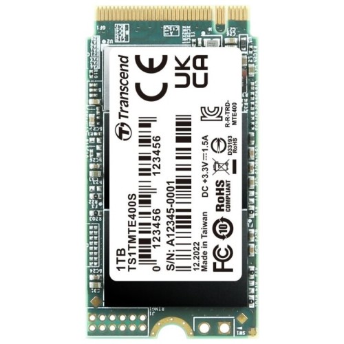 Твердотельный диск 1TB Transcend MTE400S, 3D TLC NAND, M.2 2242 ,PCI-E 4x [ R/W - 2000/1700 MB/s]