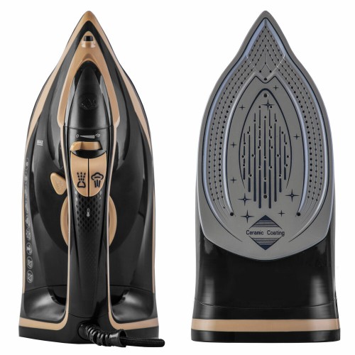 Утюг ENDEVER Delta-226, черный/бежевый, 2400 Вт, Подача пара до 45 г/мин, Пар