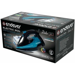 Утюг ENDEVER Delta-227 черный/лазурно-синий, 2400 Вт, подача пара  50 г/мин, 