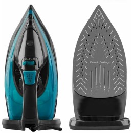 Утюг ENDEVER Delta-227 черный/лазурно-синий, 2400 Вт, подача пара  50 г/мин, 