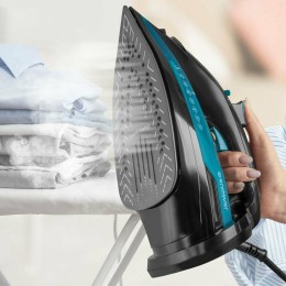 Утюг ENDEVER Delta-227 черный/лазурно-синий, 2400 Вт, подача пара  50 г/мин, 