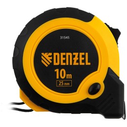 Рулетка 10м х 25мм, двухкомп. корпус, кнопка-пауза// Denzel