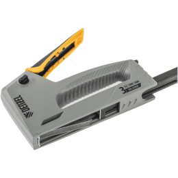 Степлер мебельный, пластиковый корпус, тип 53, 6-14 мм, тип 300, 15 мм, тип 500, 15 мм// Denzel