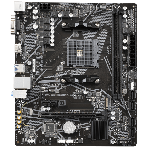 Материнская плата Gigabyte A520M K V2 Soc-AM4 AMD A520 2xDDR4 mATX AC`97 8ch(7.1) GbLAN RAID+VGA+HDMI