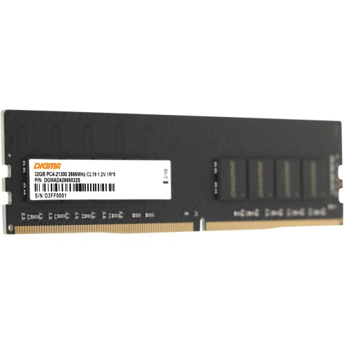 Память DDR4 32Gb 2666MHz Digma DGMAD42666032S RTL PC4-21300 CL19 DIMM 288-pin 1.2В single rank Ret