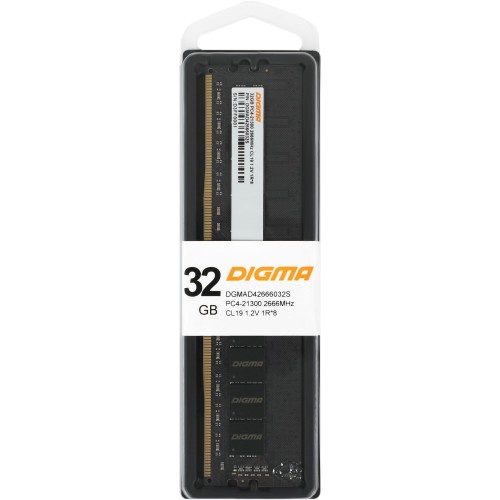 Память DDR4 32Gb 2666MHz Digma DGMAD42666032S RTL PC4-21300 CL19 DIMM 288-pin 1.2В single rank Ret