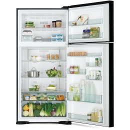 Холодильник HITACHI R-VG660PUC7-1 GBK черное стекло (двухкамерный)