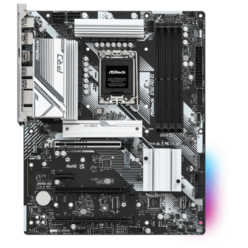 Материнская плата ASROCK B760 PRO RS, LGA1700, B760, 4*DDR5, HDMI+DP, 4xSATA3 6.0 (RAID), M.2 Socket, 4xUSB 3.2, 2xUSB2.0, Type-C, ATX; 90-MXBKS0-A0UAYZ