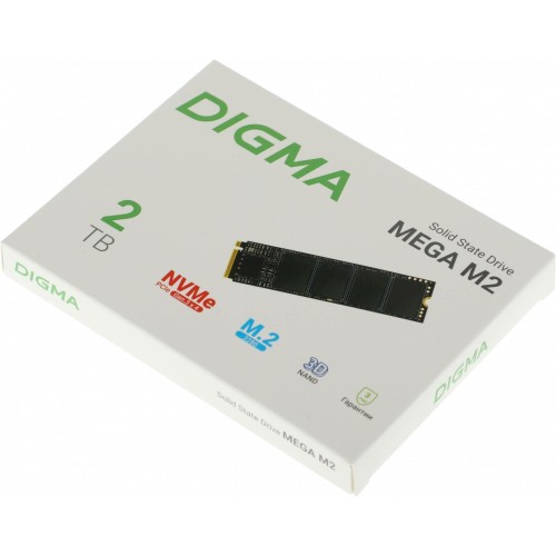 Накопитель SSD Digma PCI-E 3.0 x4 2Tb DGSM3002TM23T Mega M2 M.2 2280