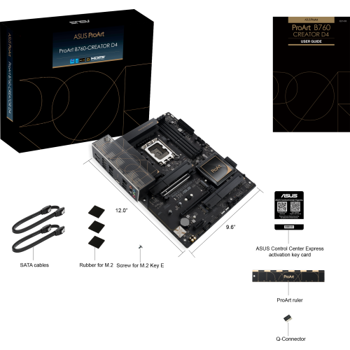 Материнская плата Asus PROART B760-CREATOR D4 Soc-1700 Intel B760 4xDDR4 ATX AC`97 8ch(7.1) 1 x 2.5Gigabit + Gigabit Ethernet RAID+HDMI+DP