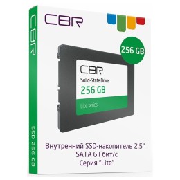 Твердотельный накопитель CBR SSD-240GB-2.5-LT22, Внутренний SSD-накопитель, серия "Lite", 240 GB, 2.5", SATA III 6 Gbit/s, SM2259XT, 3D TLC NAND, R/W speed up to 550/520 MB/s, TBW (TB) 120