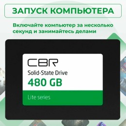 Твердотельный накопитель CBR SSD-480GB-M.2-LT22, Внутренний SSD-накопитель, серия "Lite", 480 GB, M.2 2280, PCIe 3.0 x4, NVMe 1.3, SM2263XT, 3D TLC NAND, R/W speed up to 2100/1600 MB/s, TBW (TB) 240