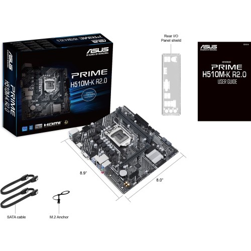 Материнская плата Asus PRIME H510M-K R2.0 Soc-1200 Intel H470 2xDDR4 mATX AC`97 8ch(7.1) GbLAN+VGA+HDMI