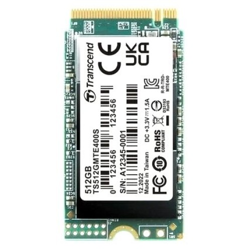 Твердотельный диск 512GB Transcend MTE400S, 3D TLC NAND, M.2 2242 ,PCI-E 4x [ R/W - 2000/900 MB/s]