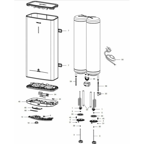 Водонагреватель ARISTON Velis Tech Inox R ABS 80 2кВт 80л электрический настенный/белый