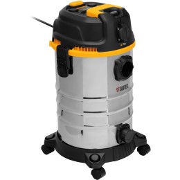 Пылесос строительный RVC30, 1400 Вт, бак 30 л, шланг 3 м, розетка с автосинхр.// Denzel