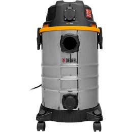 Пылесос строительный RVC30, 1400 Вт, бак 30 л, шланг 3 м, розетка с автосинхр.// Denzel