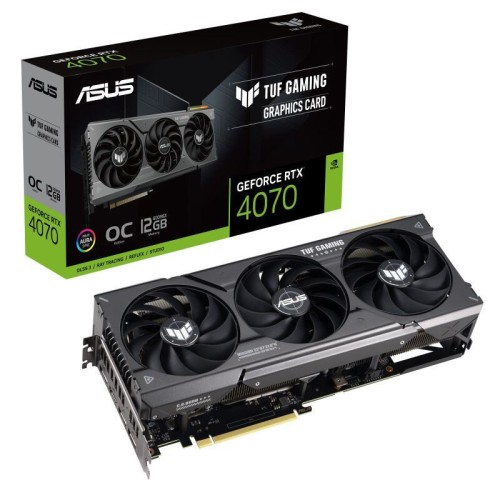 Видеокарта Asus PCI-E 4.0 TUF-RTX4070-O12G-GAMING NVIDIA GeForce RTX 4070 12288Mb 192 GDDR6X 2550/21000 HDMIx1 DPx3 HDCP Ret