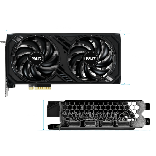 Видеокарта Palit PA-RTX4060 DUAL OC 8GB 8192Mb 128 GDDR6 1830/17000 HDMIx1 DPx3 HDCP Ret