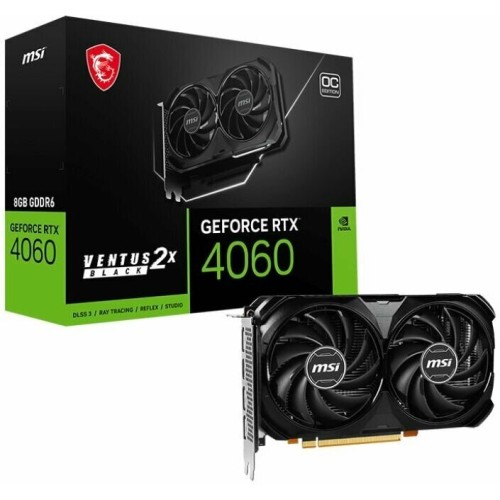 Видеокарта MSI RTX4060 VENTUS 2X BLACK 8G OC  GDDR6 128-bit DPx3 HDMI ATX 2FAN