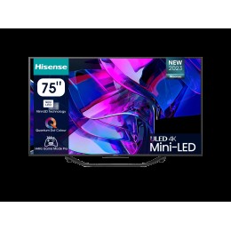 Телевизор QLED Hisense 75" 75U7KQ черный 4K Ultra HD 120Hz DVB-T DVB-T2 DVB-C DVB-S DVB-S2 WiFi Smart TV