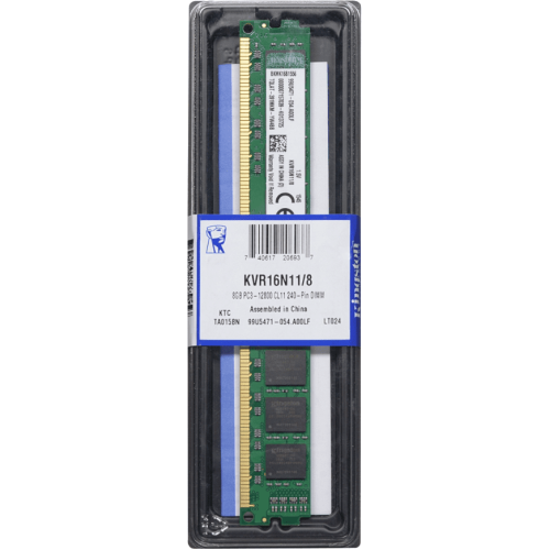 Модуль памяти Kingston DIMM DDR3 8Gb 1600MHz KVR16N11/8 RTL PC3-12800 CL11 240-pin 1.5В