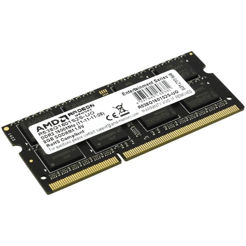 Модуль памяти AMD SO-DIMM DDR3 8Gb 1600MHz R538G1601S2S-UO OEM PC3-12800 CL11  204-pin 1.5В
