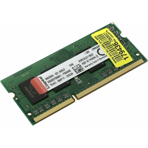 Модуль памяти Kingston SO-DIMM DDR3L 2Gb 1600MHz  KVR16LS11S6/2 RTL PC3-12800 CL11  204-pin 1.35В