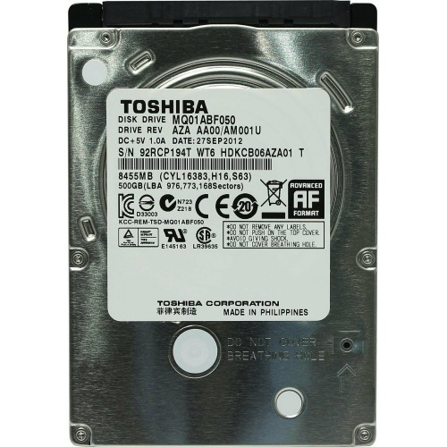 Жесткий диск Toshiba SATA-III 500Gb MQ01ABF050 (5400rpm) 8Mb 2.5"