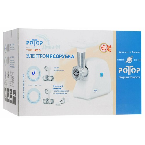Мясорубка РОТОР Дива-М ЭМШ 30/230-4 1500Вт белый