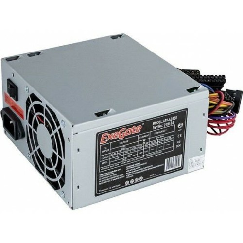 Блок питания 450W Exegate AB450, ATX, 8cm fan, 24+4pin, 3*SATA, 1*FDD, 2*IDE