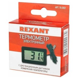 Термометр электронный  с дистанционным датчиком измерения температуры Метеостанции REXANT RM-01 70-0501