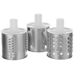 Комплект приставок к мясорубкам Аксион АМ 11.02, овощерезки с 3-мя сменными барабанами и приставкой-соковыжималкой