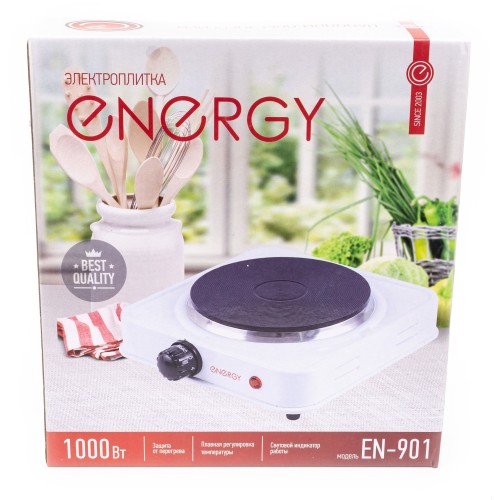 Плита электрическая ENERGY EN-901B ( 1000 Вт. Количество конфорок: 1. Размер конфорки 155мм. 