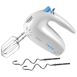 Миксер ENERGY EN-247 (Мощность 200Вт. 5 скоростей работы. Стальные хромированные венчики для взбивания и насадки для замешивания теста.)