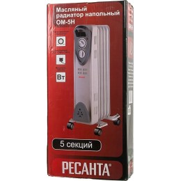 Масляный обогреватель РЕСАНТА ОМ- 5Н (1 кВт) 67/3/6, 5  секц.