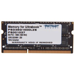 Память Patriot 8GB DDR3 1600MHz  SO-DIMM  (PC3-12800) PSD38G1600L2S