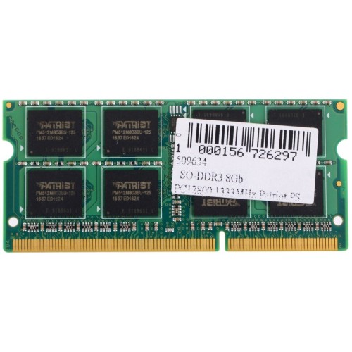Память Patriot 8GB DDR3 1600MHz  SO-DIMM  (PC3-12800) PSD38G1600L2S